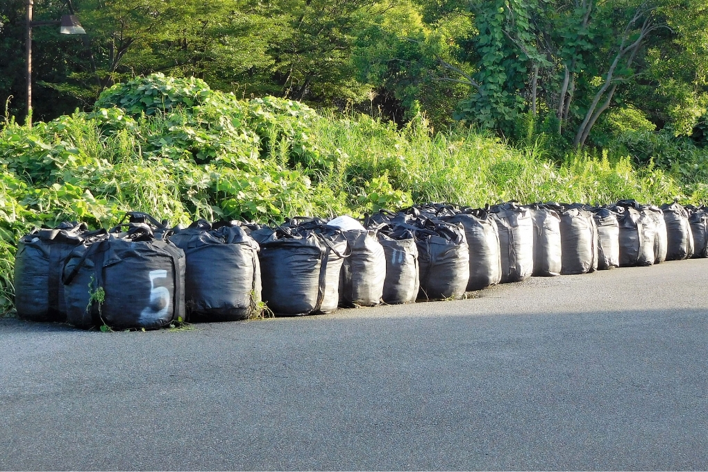 作業後の清掃と枝葉の回収処分